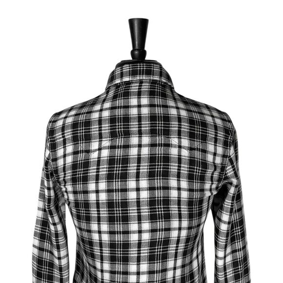 Polo Ralph Lauren Womens Button Up Shirt Plaid Flannel Western Snap Button Top 2 - Picture 7 of 9